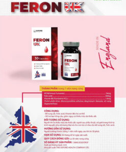Feron UK – Viên Uống Bổ Sung Sắt Hữu Cơ, Folic Acid, Vitamin B6 Nhập Khẩu Anh Quốc – Hộp 30 Viên